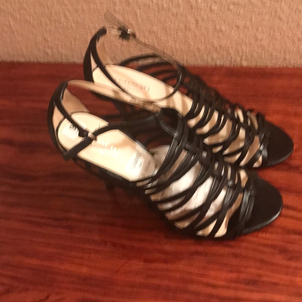 Coach black leather sandals